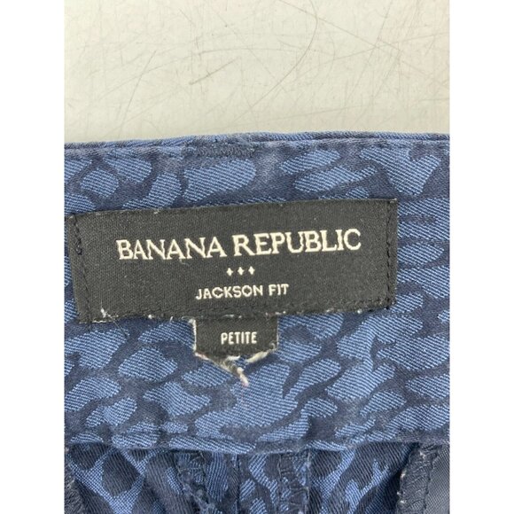Banana Republic Jackson Fit Blue Flat Front Tapered Leg Crop Pants Size 33W - Picture 7 of 12